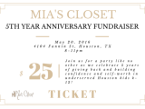 Join us! Mia’s Closet 5th Year Anniversary Party Friday, May 20th!