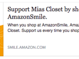 Good news! Mia’s Closet is on Amazon Smile! Shop with us!