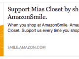 Good news! Mia’s Closet is on Amazon Smile! Shop with&nbsp;us!